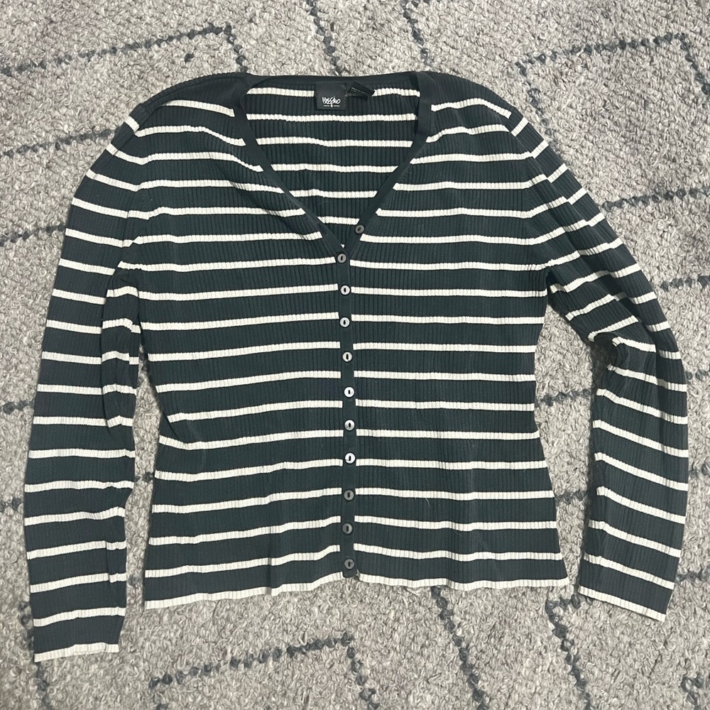 Black & Tan striped button up Cardigan